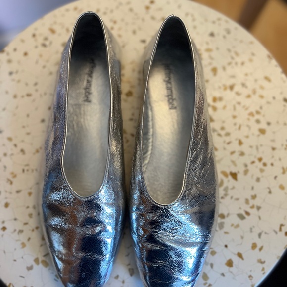 Jeffrey Campbell Silver Flats Silver Slip-On Loafers Sz 7 - Picture 3 of 4